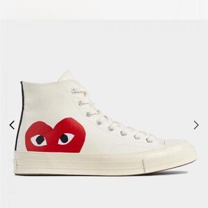 Comme des Garcons Cream and Red Sneakers